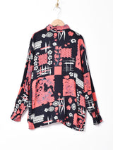 総柄 長袖シャツ