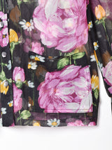 シースルー 花柄 長袖シャツ