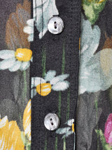 シースルー 花柄 長袖シャツ