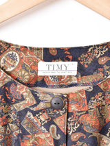 2ポケット 総柄 ノーカラージャケット