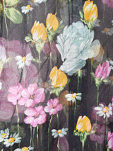 シースルー 花柄 長袖シャツ