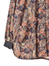 2ポケット 総柄 ノーカラージャケット