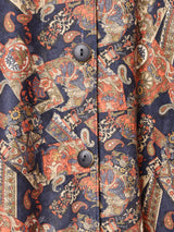 2ポケット 総柄 ノーカラージャケット