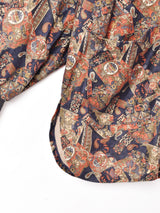 2ポケット 総柄 ノーカラージャケット