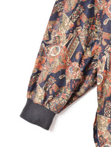 2ポケット 総柄 ノーカラージャケット