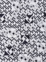 オープンカラー 幾何学模様 長袖シャツ