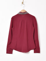 チュールカラー 長袖ブラウス