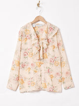 花柄 フリル シアーブラウス