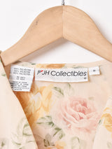 花柄 フリル シアーブラウス