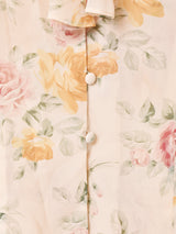 花柄 フリル シアーブラウス