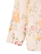 花柄 フリル シアーブラウス