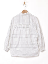 ボーダーデザイン 長袖ブラウス