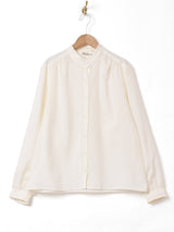 スタンドフリルカラー 長袖ブラウス