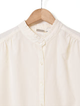 スタンドフリルカラー 長袖ブラウス