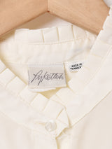 スタンドフリルカラー 長袖ブラウス