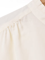 スタンドフリルカラー 長袖ブラウス