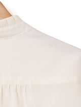 スタンドフリルカラー 長袖ブラウス