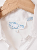 カットワークカラー 長袖ブラウス