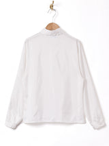 カットワークカラー 長袖ブラウス