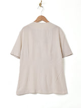 イタリア製 ボウタイ 半袖 シルクブラウス