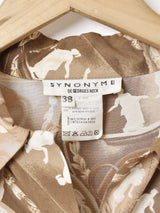 コーヒーカップ柄 長袖シャツ