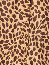 レオパード柄 長袖 シルクシャツ