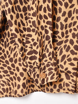 レオパード柄 長袖 シルクシャツ