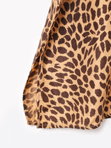 レオパード柄 長袖 シルクシャツ