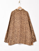レオパード柄 長袖 シルクシャツ