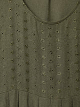 刺繍 半袖ワンピース