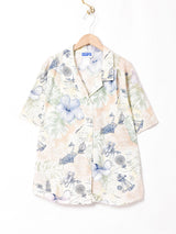 アメリカ製 花柄 ハワイアンシャツ