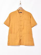 【4色展開】Backers ピーチスキン 半袖 チャイナシャツ