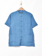 【4色展開】TEMPTATIONピーチスキン 半袖 チャイナシャツ