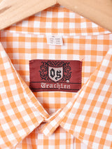 ギンガムチェック柄 長袖 チロルシャツ