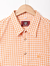 ギンガムチェック柄 長袖 チロルシャツ