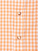 ギンガムチェック柄 長袖 チロルシャツ