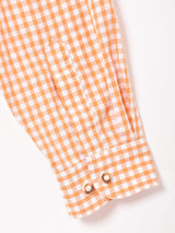 ギンガムチェック柄 長袖 チロルシャツ