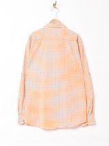 ギンガムチェック柄 長袖 チロルシャツ