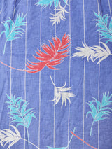 リーフ柄 半袖 開襟シャツ