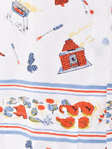 BackersBBQ 総柄 オープンカラー 半袖シャツ