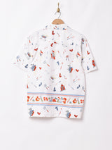 BackersBBQ 総柄 オープンカラー 半袖シャツ