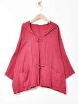 イタリア製 フード付き ドルマンスリーブ リネンジャケット