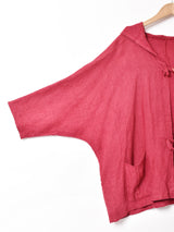 イタリア製 フード付き ドルマンスリーブ リネンジャケット