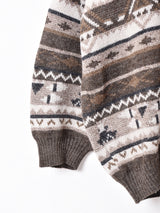 イタリア製 襟付き総柄ニット