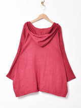 イタリア製 フード付き ドルマンスリーブ リネンジャケット