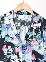 花柄 半袖 オープンカラーシャツ