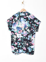 花柄 半袖 オープンカラーシャツ