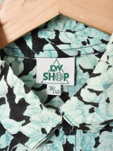 花柄 5分袖 シアーシャツ