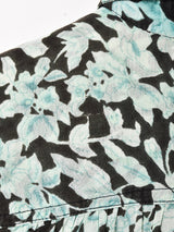 花柄 5分袖 シアーシャツ