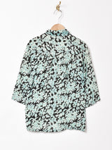 花柄 5分袖 シアーシャツ